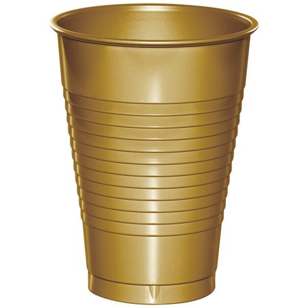 TOUCH OF COLOR Glittering Gold Plastic Cups, 12oz, 240PK 28103071